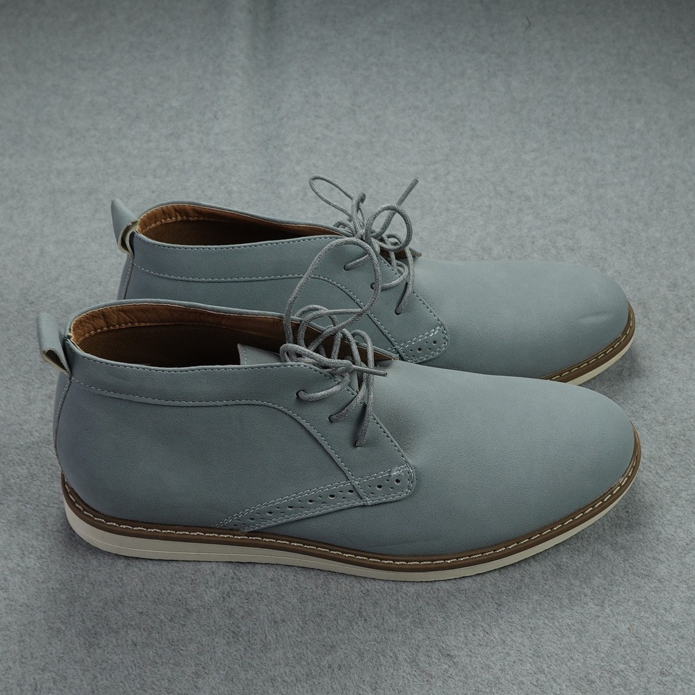 Reserved Footwear Boots Mens 10 Gray Blue Hawser Chukka Brogue Detail Lace‎ Up